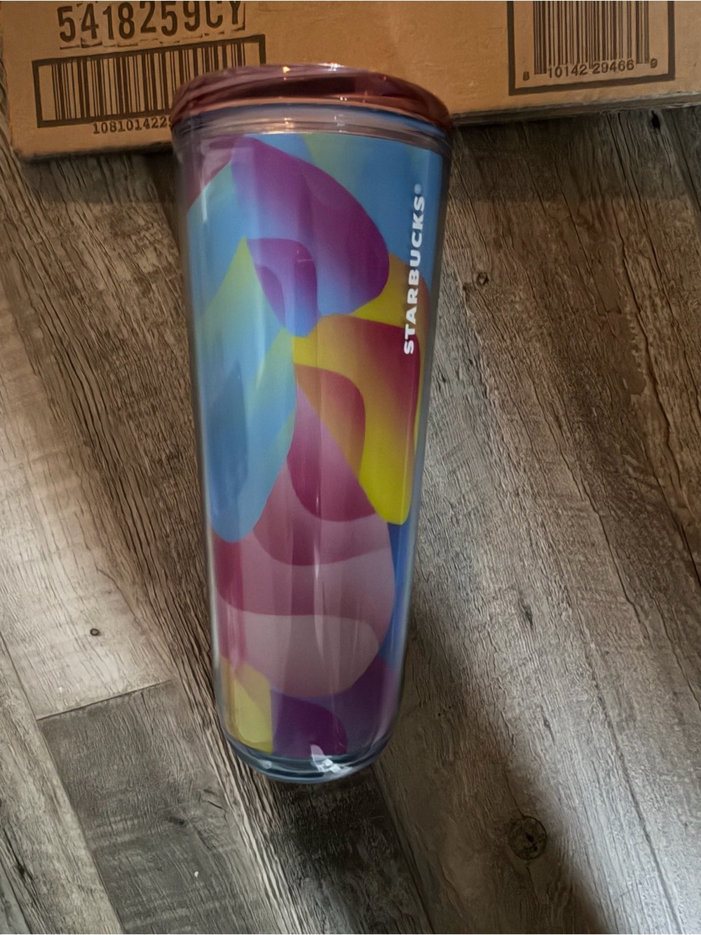 Starbucks Purple Blue Yellow Pink Abstract Tumbler
